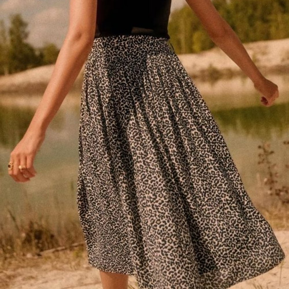 Sezane ELIE SKIRT Leopard Print
